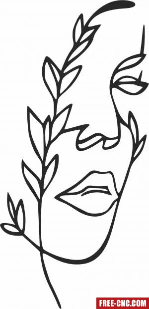 Flower art face - Free dxf download