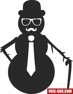 Snowman christmas clipart - Download free dxf for cnc plasma cutting