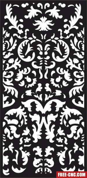Decorative panel door wall screen pattern - Free dxf files ready to cut
