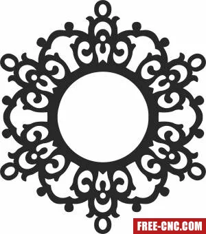 Elegant mirror frame clipart - Free dxf for laser cutting and plasma