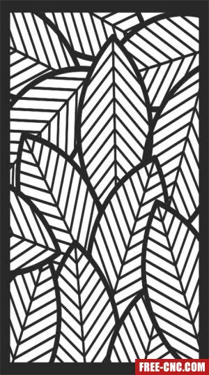 Floral leaves panel decorative wall screen - free dxf download