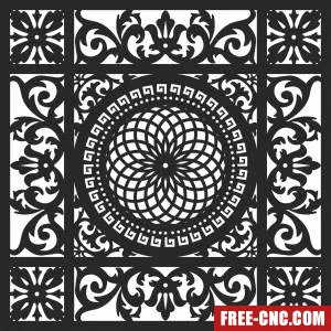 Decorative pattern wall screen - Free dxf download