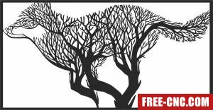 Wolf tree wall decor - Free dxf files ready to cut