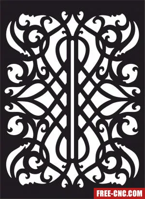 Decorative panel door wall screen - Free dxf files ready to cut