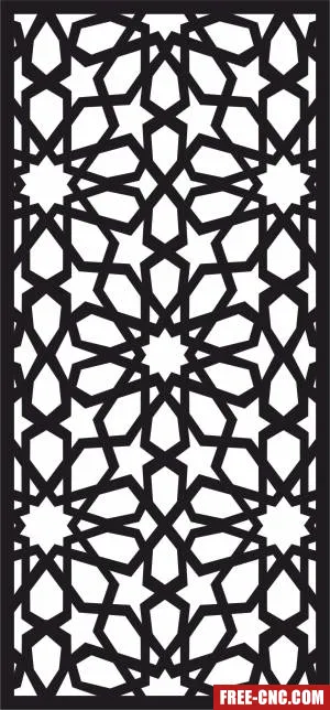 Decorative panel door wall screen pattern - Free dxf for laser cutting and plasma