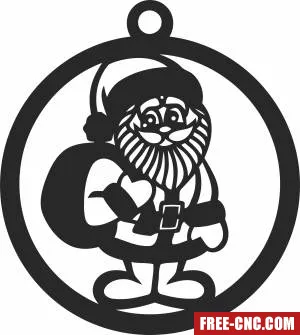 Santa claus christmas ornament - Free dxf for laser cutting and plasma