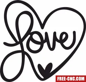 Love sign heart clipart - Download free dxf for cnc plasma cutting