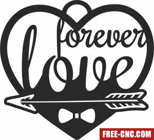 Heart love forever valentines day silhouette - Download free dxf for cnc plasma cutting