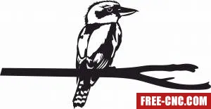 Bird on branche robin silhouette - Download free dxf for cnc plasma cutting