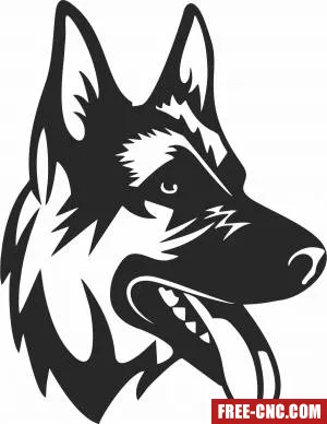 German shepherd dog clipart - Download free dxf for cnc plasma cutting