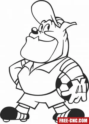 Cartoon dog football soccer goal keeper - Download free dxf for cnc plasma cutting