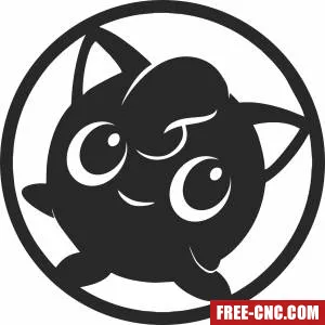 Jigglypuff pokemon clipart - Free dxf download