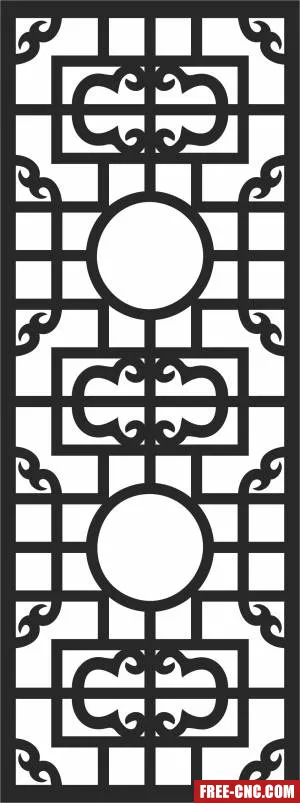 Wall decorative screen door wall - Free dxf for laser cutting and plasma