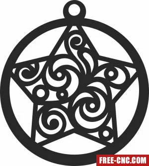 Star christmas ornament - Free dxf files ready to cut