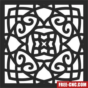 Wall pattern decorative screen pattern - Free dxf for laser cutting and plasma