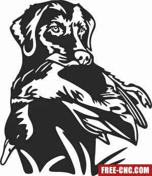 Dog duck hunting cliparts - Free dxf files ready to cut