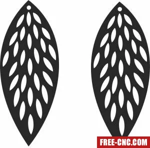 Leaves art earrings - Free dxf files ready to cut