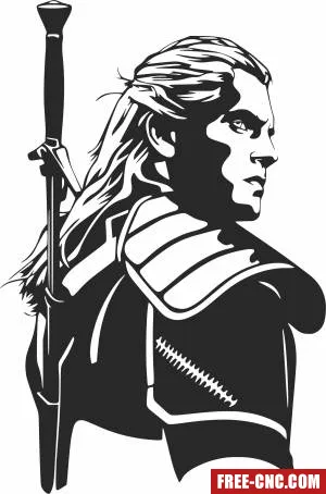 Geralt of rivia clipart - Download free dxf for cnc plasma cutting