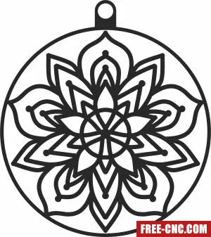 Christmas mandala ball ornament - Free dxf for laser cutting and plasma