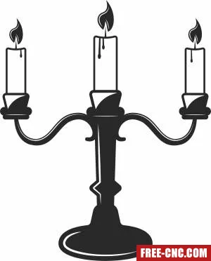 Three candle halloween art - Download free dxf for cnc plasma cutting