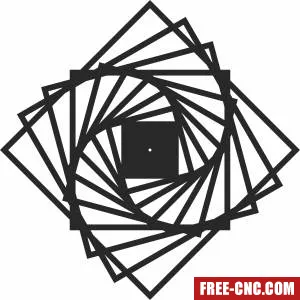 Decorative wall geometric clock - Free dxf for laser cutting and plasma