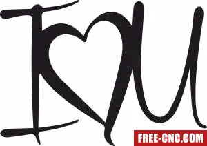 I love you heart gift for valentine - Download free dxf for cnc plasma cutting