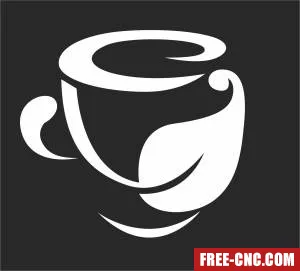 Coffee tea cup art sign - Download free dxf for cnc plasma cutting