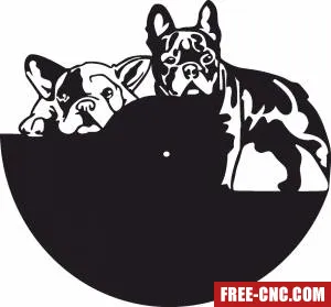 Bulldog wall clock - free dxf download