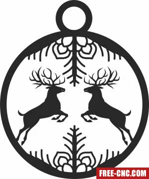 Christmas decoration deers ornament - Download free dxf for cnc plasma cutting