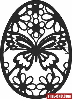 Easter egg butterfly clipart - Free dxf download