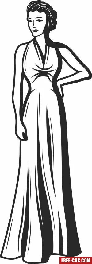 Woman wedding dress - Free dxf files ready to cut