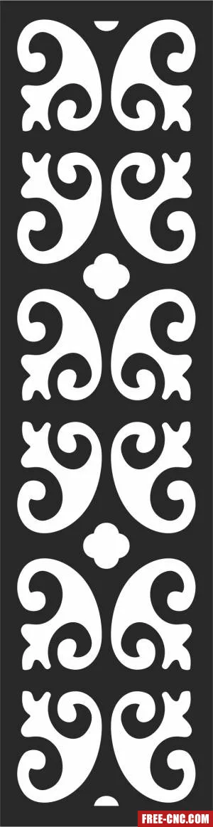 Decorative pattern screen door pattern - Free dxf for laser cutting and plasma