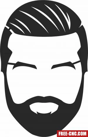 Barbershop hairdresser man clipart - Download free dxf for cnc plasma cutting