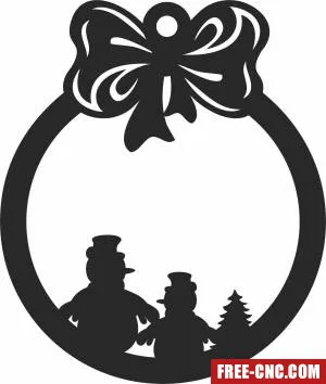 Christmas snow man ornament - Free dxf download