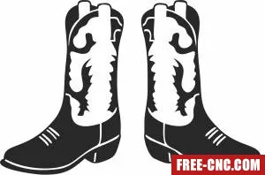 Cowboy boots cliparts - Download free dxf for cnc plasma cutting