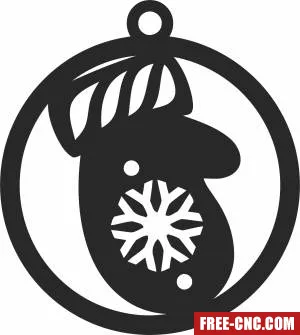 Christmas gloves ornament - Free dxf files ready to cut