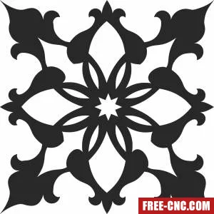 Decorative mandala pattern clipart - Free dxf for laser cutting and plasma