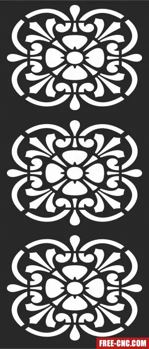 Decorative screen door wall - Free dxf for laser cutting and plasma