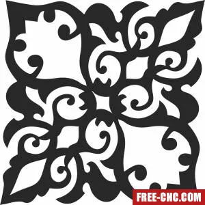 Decorative mandala pattern clipart - Free dxf files ready to cut