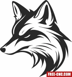 Fox face clipart - Free dxf download