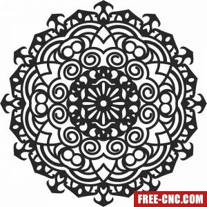 Mandala wall clipart - Free dxf for laser cutting and plasma