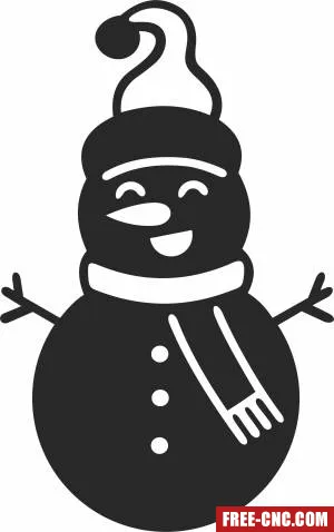 Snowman clipart - Free dxf download