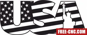 Usa liberty statue flag - Free dxf files ready to cut