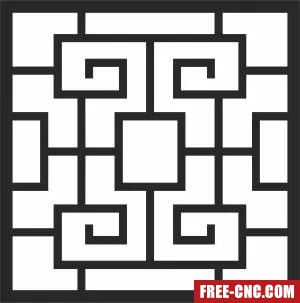 Pattern decorative wall screen door - Download free dxf for cnc plasma cutting