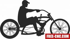 Man on bike - Free dxf for laser cutting and plasma