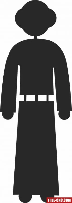 Pricess leia star wars figure clipart - Free dxf for laser cutting and plasma