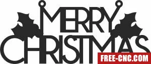 Merry christmas ornament clipart - Free dxf for laser cutting and plasma