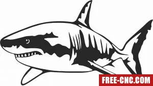 Shark wall decor fish clipart - Download free dxf for cnc plasma cutting