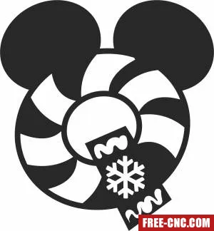 Mickey mouse snowflake christmas art - Download free dxf for cnc plasma cutting