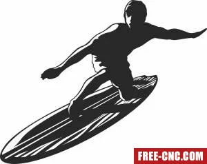 Surfboard surfer clipart - Free dxf download